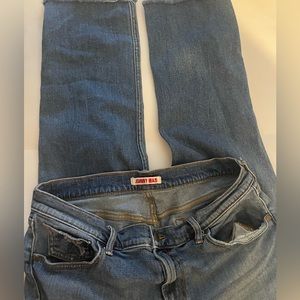 Johnny Was, size 29, crop jeans, embroidered pocket